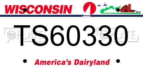 TS60330 Wisconsin License Plate