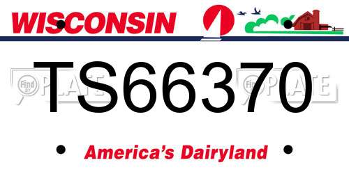 TS66370 Wisconsin License Plate