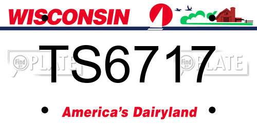 TS6717 Wisconsin License Plate