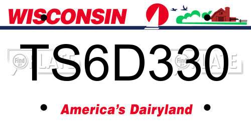 TS6D330 Wisconsin License Plate