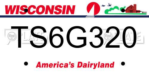 TS6G320 Wisconsin License Plate