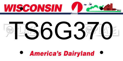 TS6G370 Wisconsin License Plate