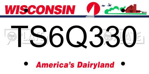 TS6Q330 Wisconsin License Plate
