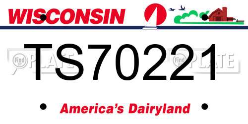 TS70221 Wisconsin License Plate