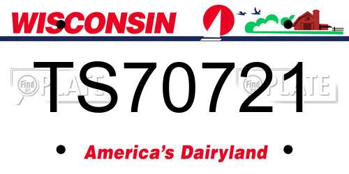 TS70721 Wisconsin License Plate
