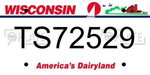 TS72529 Wisconsin License Plate