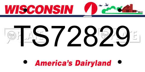 TS72829 Wisconsin License Plate