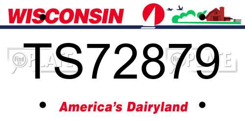 TS72879 Wisconsin License Plate