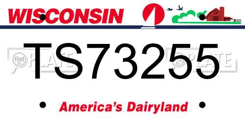 TS73255 Wisconsin License Plate