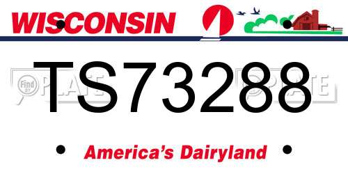 TS73288 Wisconsin License Plate