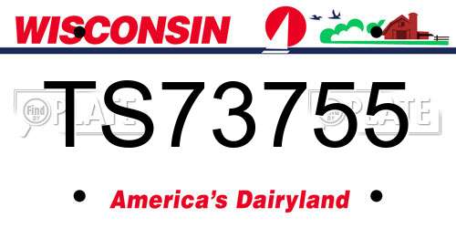 TS73755 Wisconsin License Plate