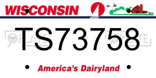 TS73758 Wisconsin License Plate