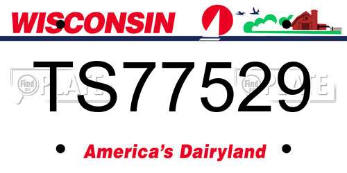 TS77529 Wisconsin License Plate