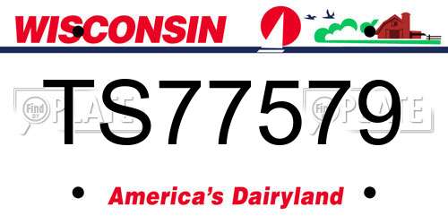 TS77579 Wisconsin License Plate