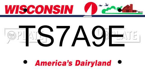 TS7A9E Wisconsin License Plate