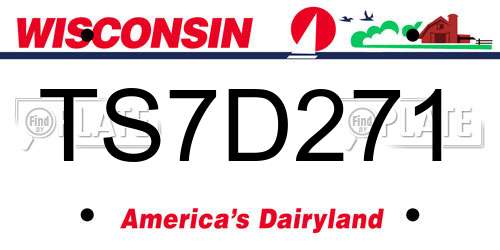 TS7D271 Wisconsin License Plate