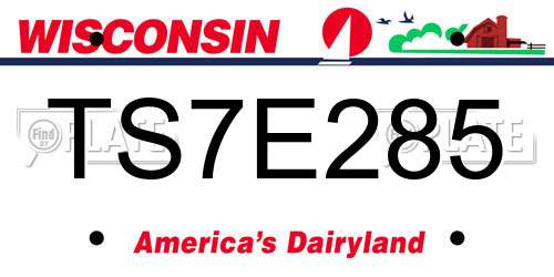TS7E285 Wisconsin License Plate
