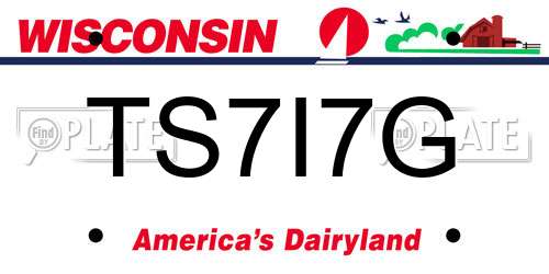 TS7I7G Wisconsin License Plate