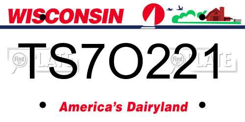 TS7O221 Wisconsin License Plate