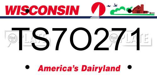 TS7O271 Wisconsin License Plate