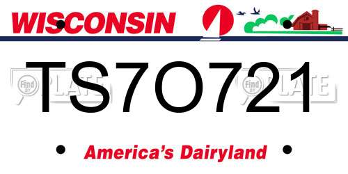 TS7O721 Wisconsin License Plate
