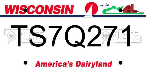 TS7Q271 Wisconsin License Plate