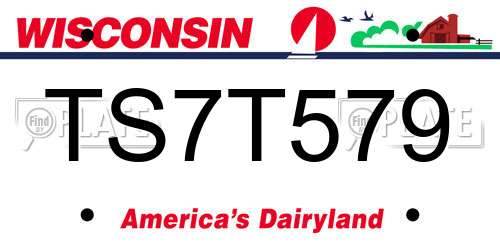TS7T579 Wisconsin License Plate