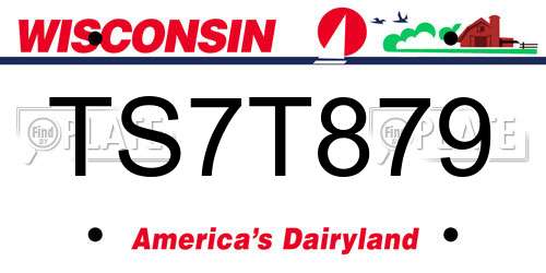 TS7T879 Wisconsin License Plate