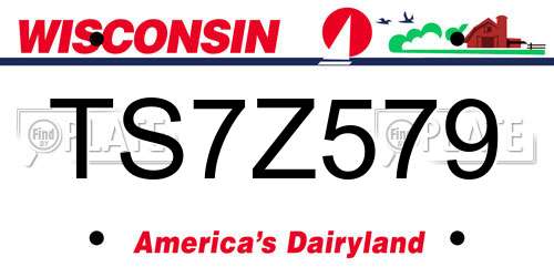 TS7Z579 Wisconsin License Plate