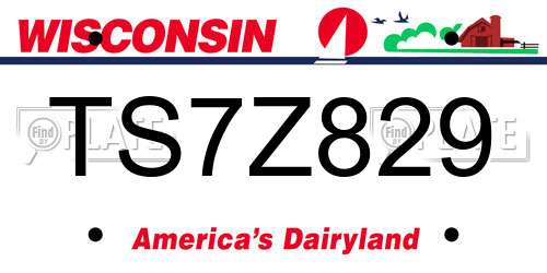 TS7Z829 Wisconsin License Plate