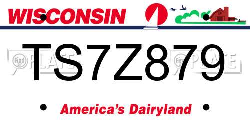 TS7Z879 Wisconsin License Plate