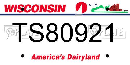 TS80921 Wisconsin License Plate