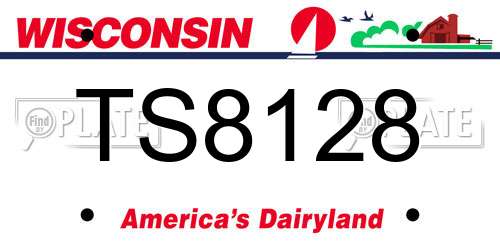 TS8128 Wisconsin License Plate