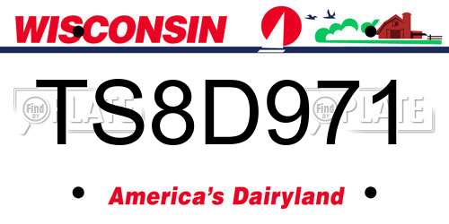 TS8D971 Wisconsin License Plate