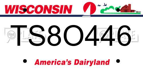 TS8O446 Wisconsin License Plate