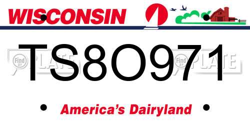 TS8O971 Wisconsin License Plate