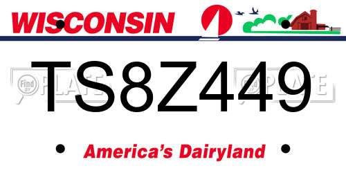 TS8Z449 Wisconsin License Plate
