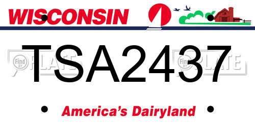 TSA2437 Wisconsin License Plate
