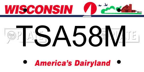 TSA58M Wisconsin License Plate