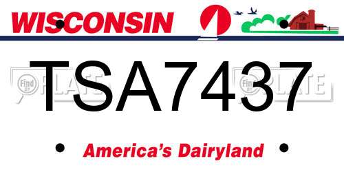 TSA7437 Wisconsin License Plate