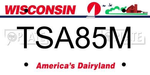 TSA85M Wisconsin License Plate