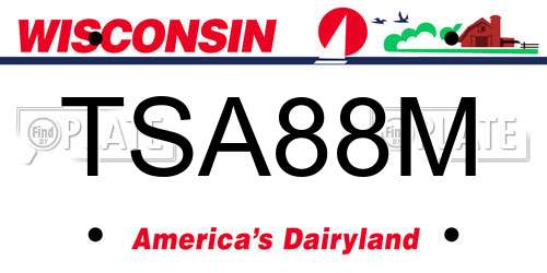 TSA88M Wisconsin License Plate