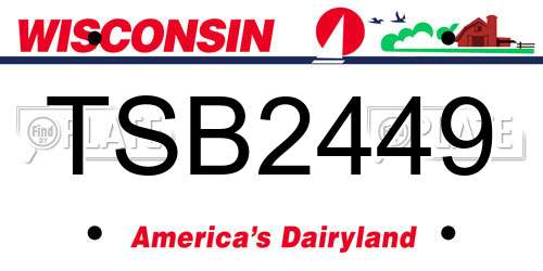 TSB2449 Wisconsin License Plate
