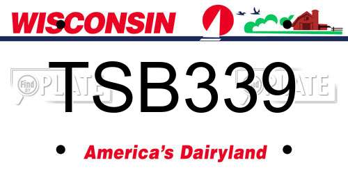 TSB339 Wisconsin License Plate