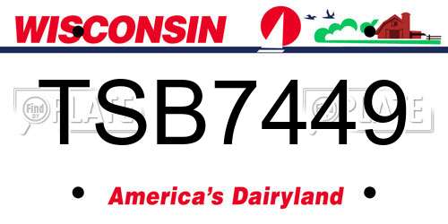 TSB7449 Wisconsin License Plate