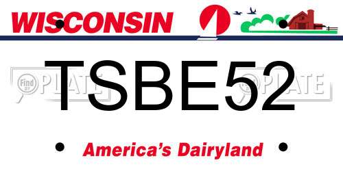 TSBE52 Wisconsin License Plate
