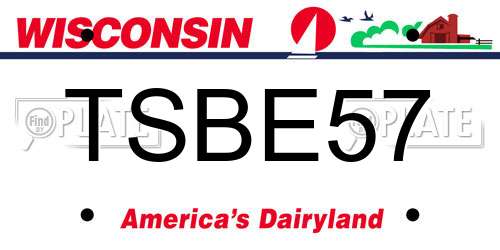 TSBE57 Wisconsin License Plate