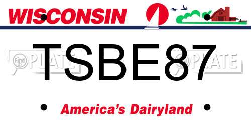 TSBE87 Wisconsin License Plate