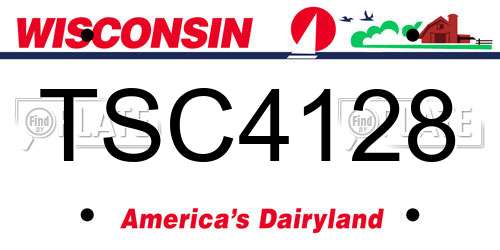 TSC4128 Wisconsin License Plate
