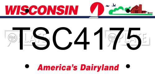 TSC4175 Wisconsin License Plate
